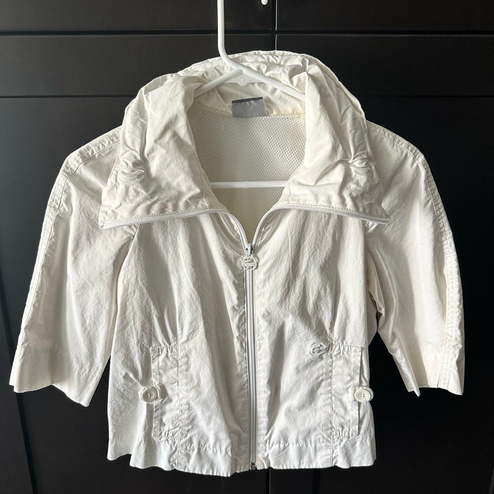 Lacoste White Jacket Lightweight and Versatile, size 36 or small